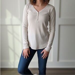 Women's Cream Long Sleeve Top
